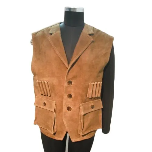 Mens Leather Sleeveless Jacket