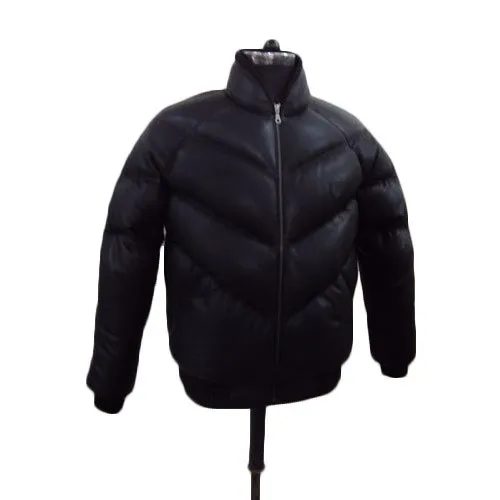 Mens Designer Leather Quilted Jacket